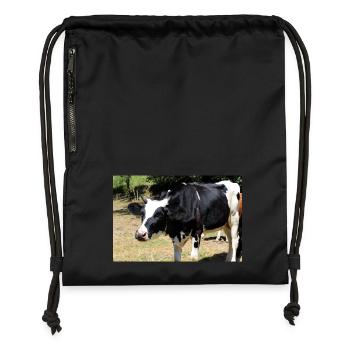 Cow Poster - Gymsac made from recycled material - black - Front