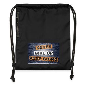 N’abandonnez jamais, continuez à dire lettrage Graffiti - Sac à cordon en polyester recyclé - noir - Devant