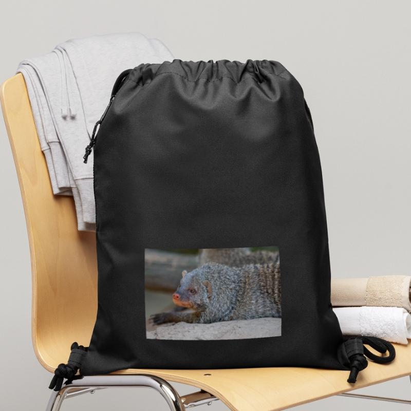 Gebänderte Manguste oder Zebramanguste Zebramanguste Turnbeutel aus Recycling-Material