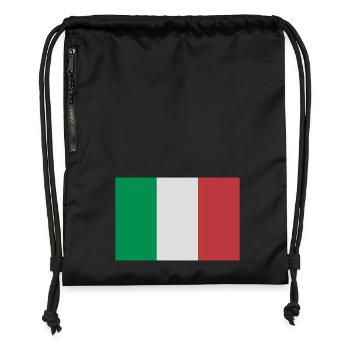 italien - Sac à cordon en polyester recyclé - noir - Devant