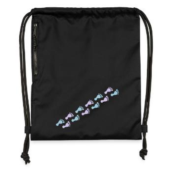 footprints - Sac à cordon en polyester recyclé - noir - Devant