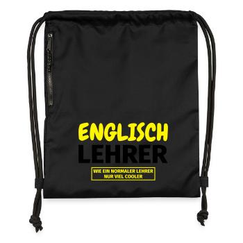 Englischlehrer Geschenk - Turnbeutel aus Recycling-Material - Schwarz - Vorne