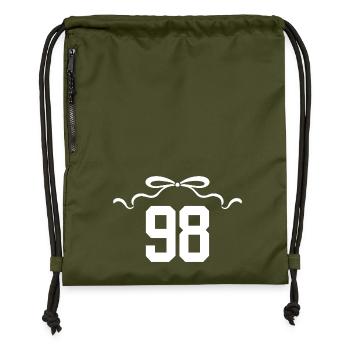 Nummer 98 Knoten - 98. Jahrestag - Turnbeutel aus Recycling-Material - military Green - Vorne