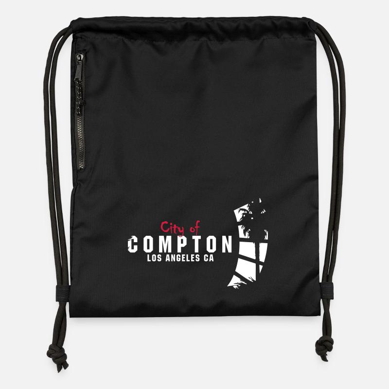 ville de Compton - Sac à cordon en polyester recyclé - noir