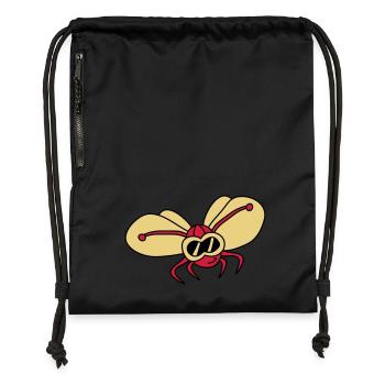 butterfly_pilot_3c - Sac à cordon en polyester recyclé - noir - Devant
