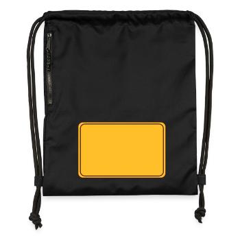 Ortsschild leer - Turnbeutel aus Recycling-Material - Schwarz - Vorne