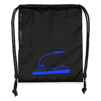 Military Submarine Shoots Torpedoes Missiles Attack - Gymsac made from recycled material - black - Front