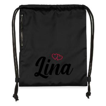 Nom de Lina - Sac à cordon en polyester recyclé - noir - Devant