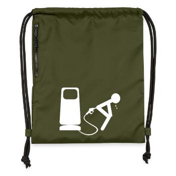 white petrol - Gymsac made from recycled material - military green - Front