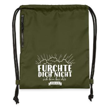Fear not - Gymsac made from recycled material - military green - Front