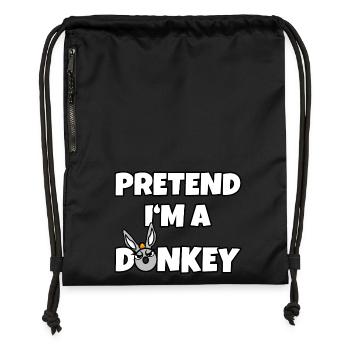 Pretend I'm a Donkey – Einfaches Esel-Kostüm - Turnbeutel aus Recycling-Material - Schwarz - Vorne