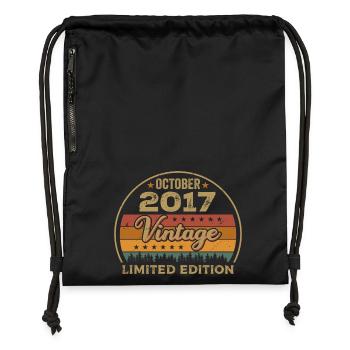 Millésime Octobre 2017 Cadeau d’anniversaire - 2017 - Sac à cordon en polyester recyclé - noir - Devant
