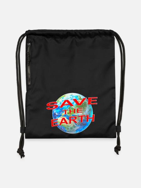 Save the Earth - Turnbeutel aus Recycling-Material - Schwarz