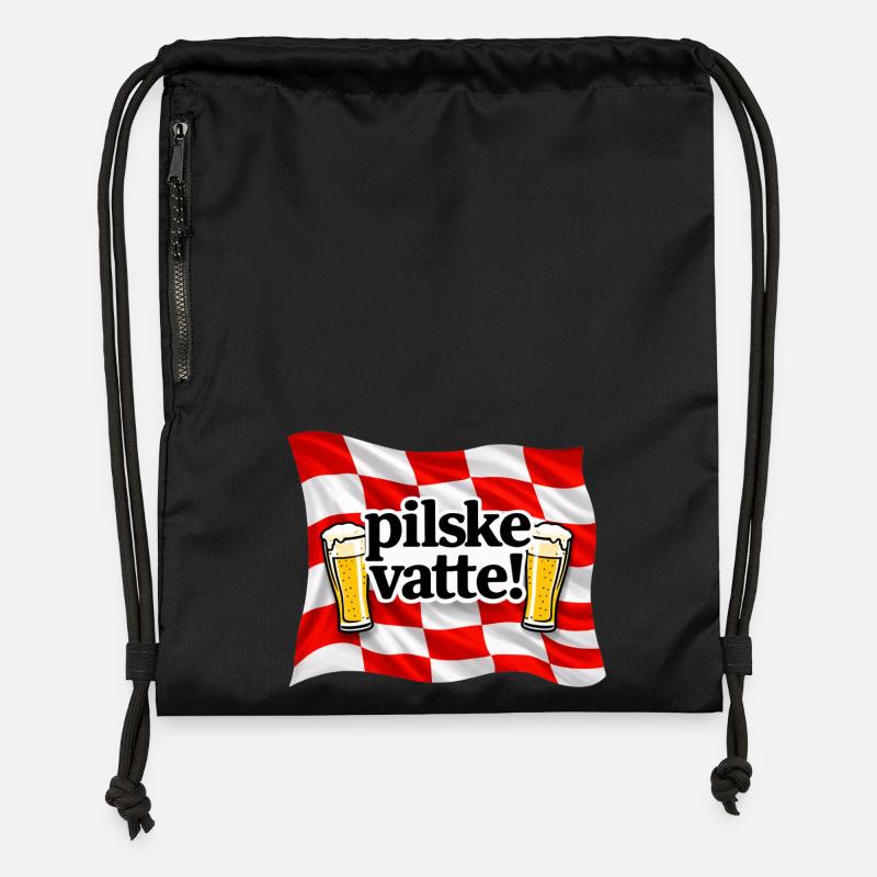 Pilske a foncé ! - Sac à cordon en polyester recyclé - noir