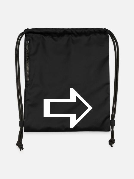 Pfeil rechts links Symbol - Turnbeutel aus Recycling-Material - Schwarz