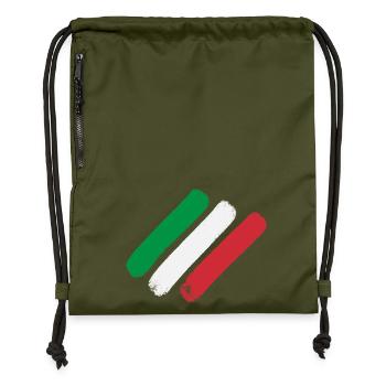 Italian Flag - Stripes - Gymsac made from recycled material - military green - Front