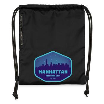 Manhattan NYC - Gymsac made from recycled material - black - Front