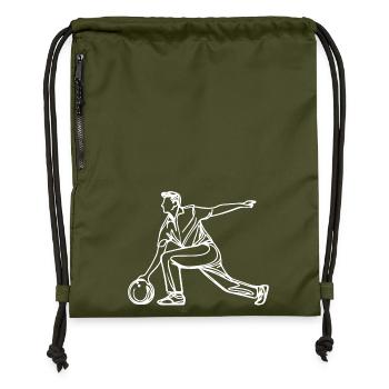 Croquis de melon - Sac à cordon en polyester recyclé - military green - Devant