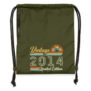 11-jähriges Jubiläum | Jahrgang 2014 Geschenk 2014 - Turnbeutel aus Recycling-Material - military Green - Vorne