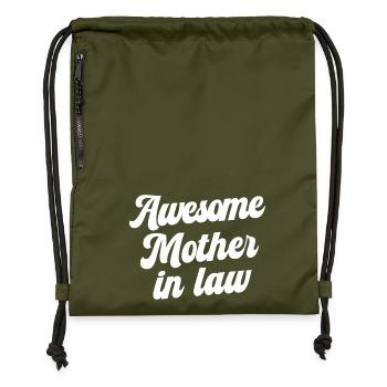 Awesome Mother in Law - Gymsac made from recycled material - military green - Front