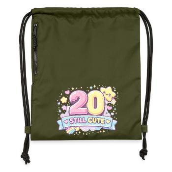 Pastel 20 Toujours mignonne design - Sac à cordon en polyester recyclé - military green - Devant