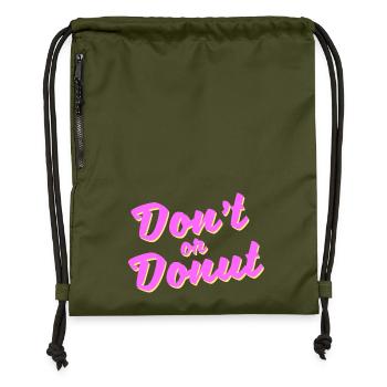 Ne pas ou beignet - Sac à cordon en polyester recyclé - military green - Devant
