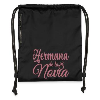Hermana de la Novia Bride's Sister Wedding Party - Gymsac made from recycled material - black - Front