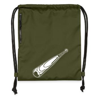 Baseballschläger - Turnbeutel aus Recycling-Material - military Green - Vorne