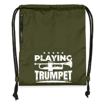 Jouer de la trompette - Sac à cordon en polyester recyclé - military green - Devant