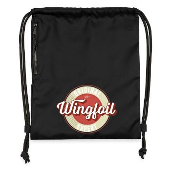 Wingfoil Label - Turnbeutel aus Recycling-Material - Schwarz - Vorne