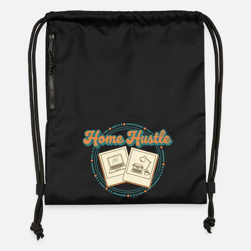 Home Hustle Retro - Gymsac made from recycled material - black