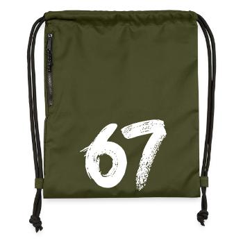 67 Weiße Farbe - Turnbeutel aus Recycling-Material - military Green - Vorne