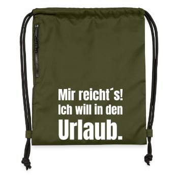 Holiday lust in bold typography - Gymsac made from recycled material - military green - Front
