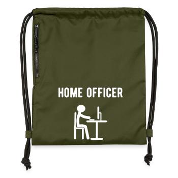 Home officer - Turnbeutel aus Recycling-Material - military Green - Vorne