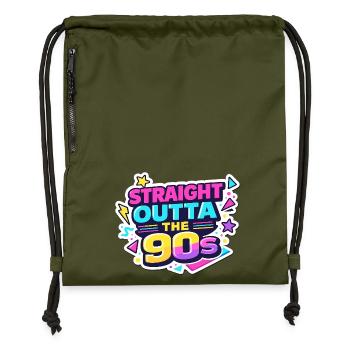 Straight Outta the 90s - Gymsac made from recycled material - military green - Front