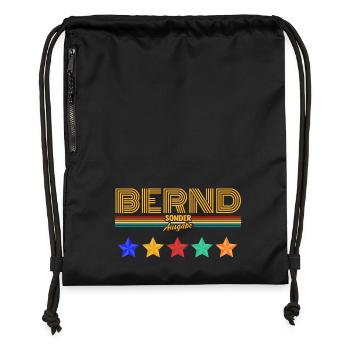 Bernd - Sac à cordon en polyester recyclé - noir - Devant