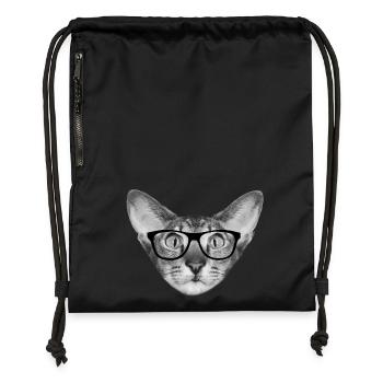 Oriental shorthair cat - Gymsac made from recycled material - black - Front