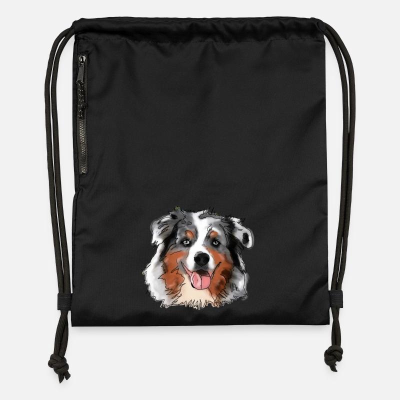Australian Shepherd - Turnbeutel aus Recycling-Material - Schwarz