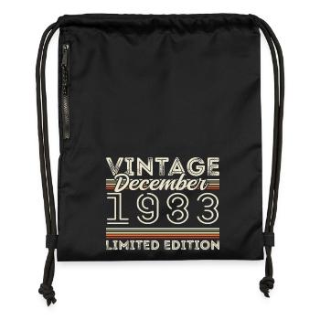 Vintage December 1983 - 42nd Anniversary December - Gymsac made from recycled material - military green - Front