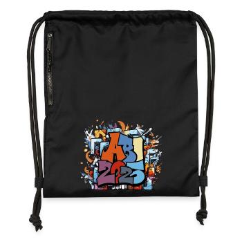 Abi Abschluss 2025 Graffiti Abschlussparty - Turnbeutel aus Recycling-Material - Schwarz - Vorne