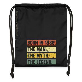 Born in 1986: The Man Myth Legend - Gymsac made from recycled material - black - Front