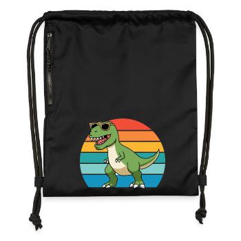 Trex Tyrannosaurus Rex T-Rex Dino Dinosaur - Gymsac made from recycled material - black - Front