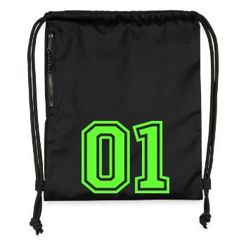 01 Number - Gymsac made from recycled material - black - Front