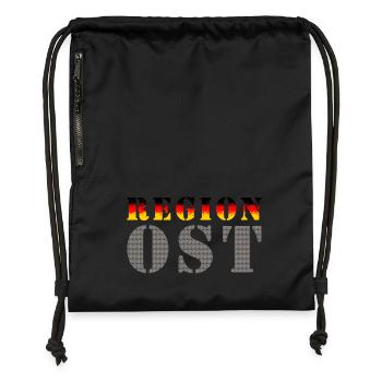 Region Ost (Ostdeutschland) - Turnbeutel aus Recycling-Material - Schwarz - Vorne