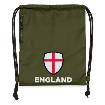 Nationalflagge von England - Turnbeutel aus Recycling-Material - military Green - Vorne