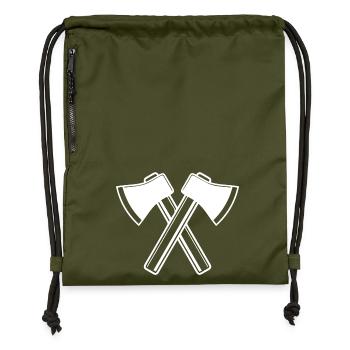 Axe Axes Bûcheron Forestier - Sac à cordon en polyester recyclé - military green - Devant