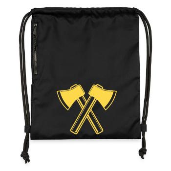 Axe Axes Bûcheron Forestier - Sac à cordon en polyester recyclé - noir - Devant