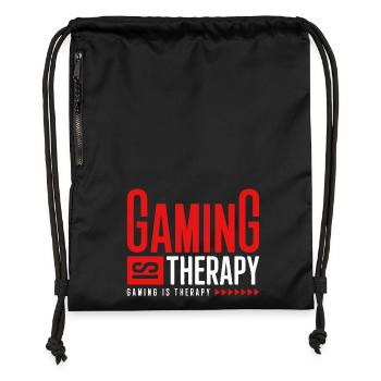 LE JEU EST UNE THÉRAPIE - Sac à cordon en polyester recyclé - noir - Devant