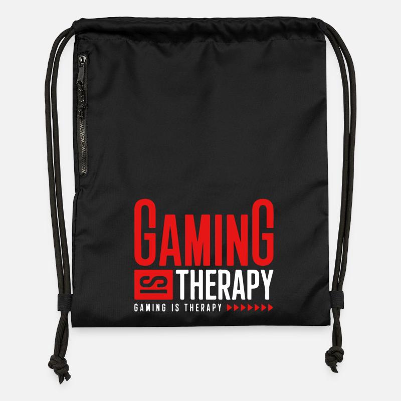 GAMING IS THERAPY - Gymsac made from recycled material - black