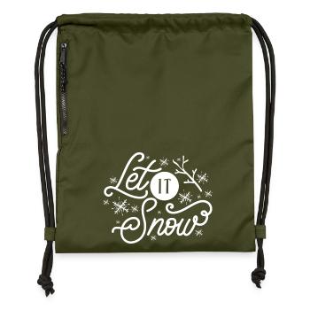Qu’il neige - Sac à cordon en polyester recyclé - military green - Devant